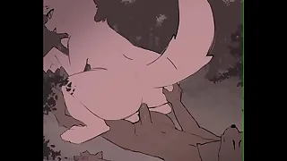 Cachorro metendo airfield no cu do lobo no meio da floresta